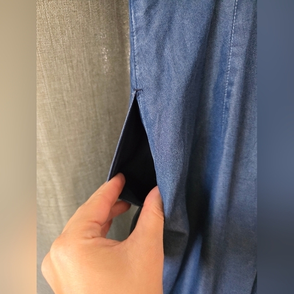 BANANA REPUBLIC Denim CHAMBRAY A Line Fit & Flare Short Sleeve Dress Size 0 - Picture 2 of 6